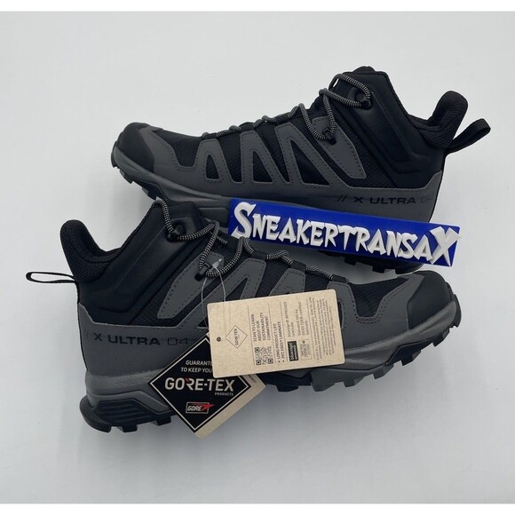 New Salomon X Ultra 4 Mid Goretex Black Hiking Boots Size US Mens 13 Wide New NB main image 5